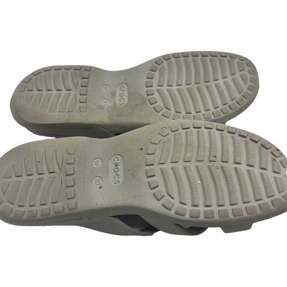 Crocs Meleen Twist Sandals Womens Gray Purple Summer Beach Comfort Size 10 - Picture 7 of 10